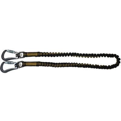 DeWalt Aluminum/Polyester Dual Carabiner Lanyard 41 in. L 15 lb. cap. Black/Yellow