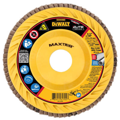 DeWalt MaxTrim 4-1/2 in. D X 7/8 in. Ceramic Trim Flap Disc 80 Grit