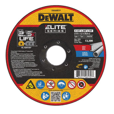 DeWalt Elite Series 4-1/2 in. D X 7/8 in. Ceramic Cutting Wheel