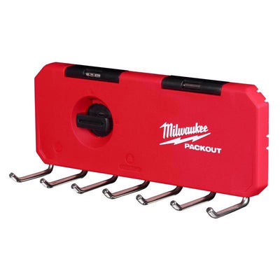 Milwaukee Packout Shop Storage Medium Black/Red Plastic 9.5 in. L Hook Rack 25 lb