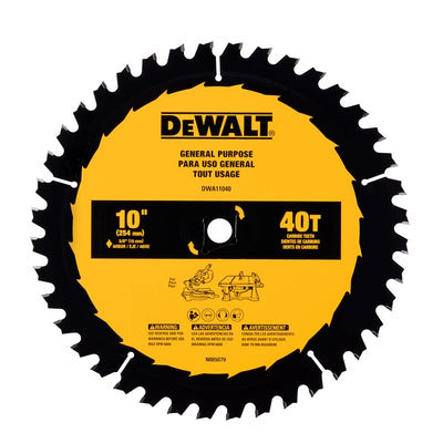 DeWalt 10 in. D X 5/8 in. Carbide Tipped Circular Saw Blade 40 teeth