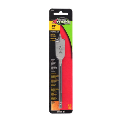 Blu-Mol Xtreme 3/4 in. X 6 in. L Carbon Steel Spade Bit Hex Shank