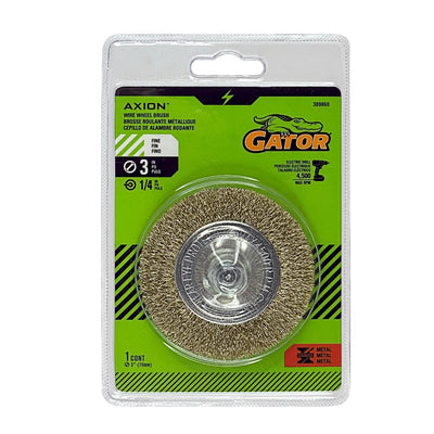 Gator 3 in. Fine Crimped Wire Wheel Brush Brass Coated Steel 4500 rpm