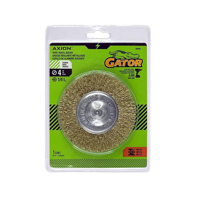 Gator 4 in. Coarse Crimped Wire Wheel Brush Brass Coated Steel 4500 rpm