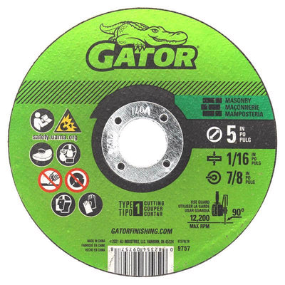 Gator 5 in. D X 7/8 in. Aluminum Oxide/Silicon Carbide Masonry Cut-Off Blade