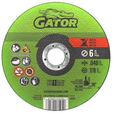 Gator 6 in. D X 7/8 in. Aluminum Oxide Metal Cutting Wheel