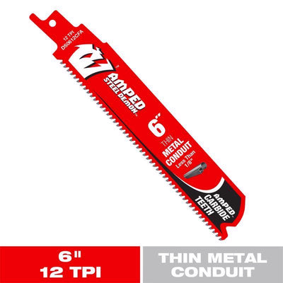 Diablo Amped 6 in. Carbide Tipped Reciprocating Saw Blade 12 TPI