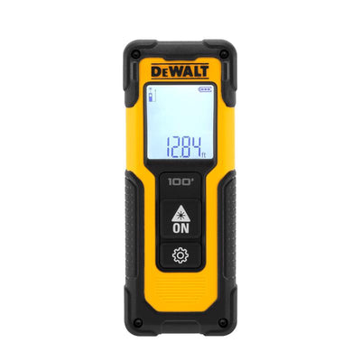 DeWalt 6.5 in. L X 3.8 in. W Laser Distance Measurer 100 ft. Black/Yellow