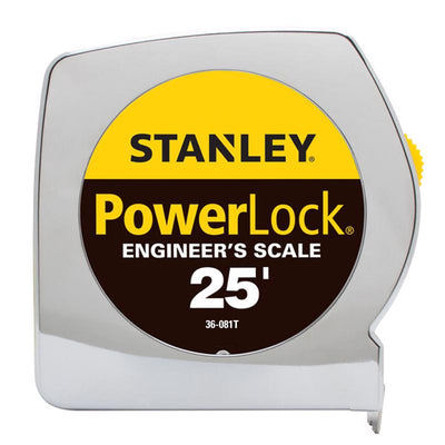 Stanley PowerLock 25 ft. L X 1 in. W Engineer's Tape Measure