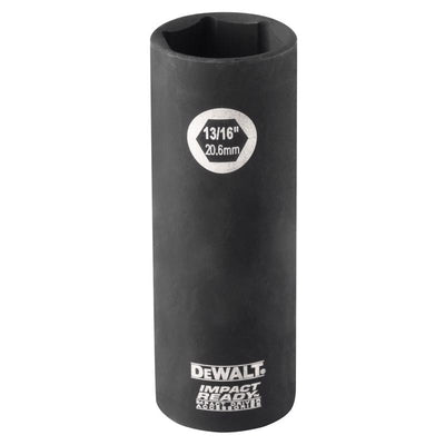 DeWalt 13/16 in. X 1/2 in. drive SAE 6 Point Deep Socket