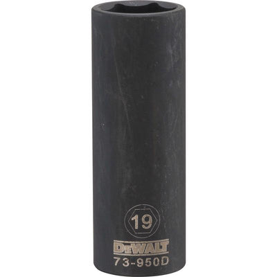 DeWalt 19 mm X 1/2 in. drive Metric 6 Point Deep Impact Socket