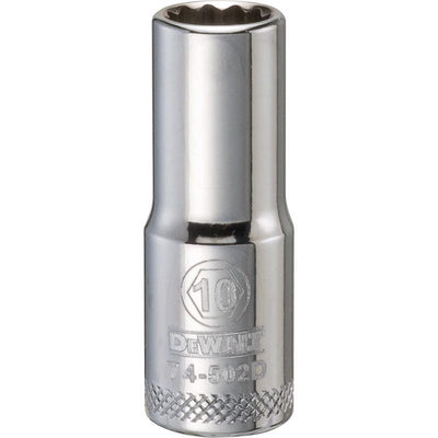DeWalt 10 mm X 3/8 in. drive Metric 12 Point Deep Socket