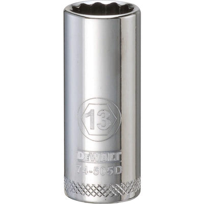 DeWalt 13 mm X 3/8 in. drive Metric 12 Point Deep Socket
