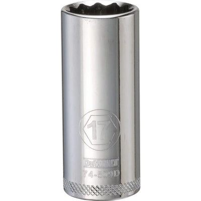 DeWalt 17 mm X 3/8 in. drive Metric 12 Point Deep Socket