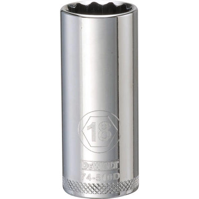 DeWalt 18 mm X 3/8 in. drive Metric 12 Point Deep Socket