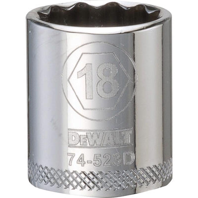 DeWalt 18 mm X 3/8 in. drive Metric 12 Point Socket