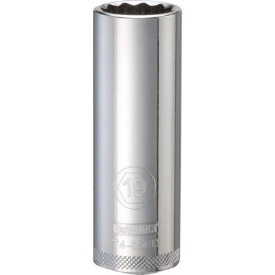 DeWalt 19 mm X 1/2 in. drive Metric 12 Point Deep Socket