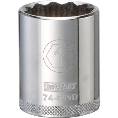 DeWalt 1 in. X 1/2 in. drive SAE 12 Point Socket