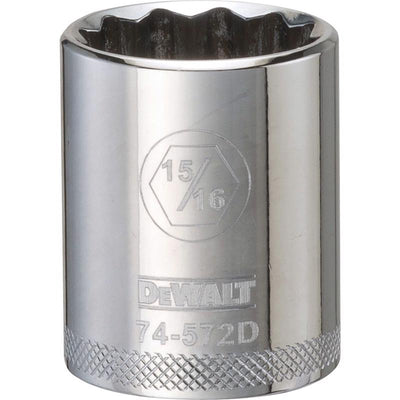 DeWalt 15/16 in. X 1/2 in. drive SAE 12 Point Socket