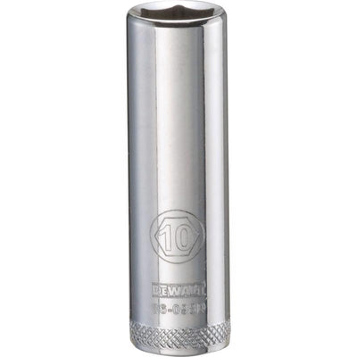 DeWalt 10 mm X 1/4 in. drive Metric 6 Point Deep Socket