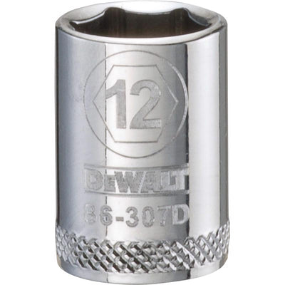 DeWalt 12 mm X 3/8 in. drive Metric 6 Point Socket