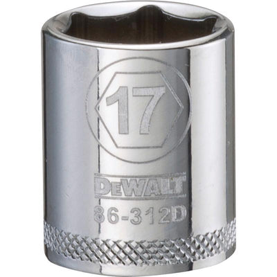 DeWalt 17 mm X 3/8 in. drive Metric 6 Point Socket
