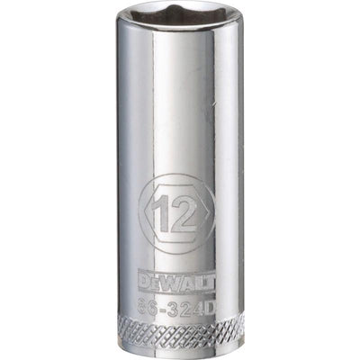 DeWalt 12 mm X 3/8 in. drive Metric 6 Point Deep Socket