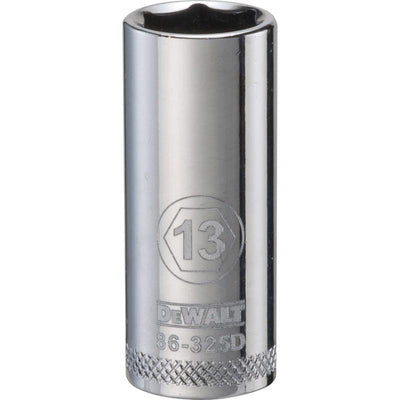 DeWalt 13 mm X 3/8 in. drive Metric 6 Point Deep Socket