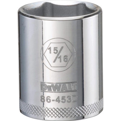 DeWalt 15/16 in. X 1/2 in. drive SAE 6 Point Socket