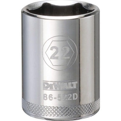 DeWalt 22 mm X 1/2 in. drive Metric 6 Point Socket