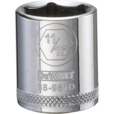 DeWalt 11/16 in. X 3/8 in. drive SAE 6 Point Socket