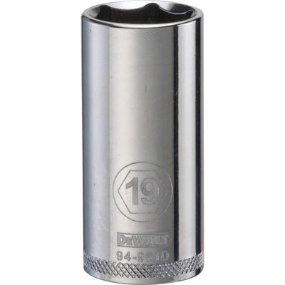 DeWalt 19 mm X 3/8 in. drive Metric 6 Point Deep Socket