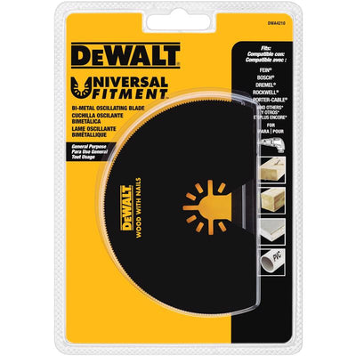 DEWALT Universal Fitment 1-1/4 in. W Bi-Metal Semi-Circle Oscillating Blade Nail-Embedded Wood