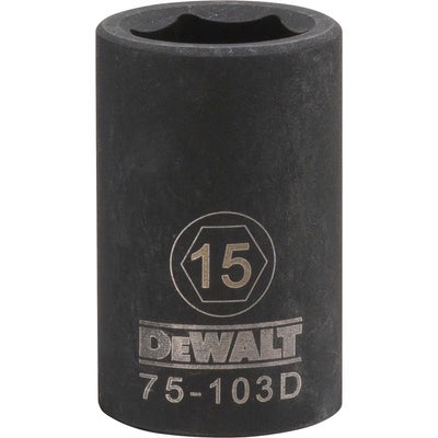 DeWalt 15 mm X 1/2 in. drive Metric 6 Point Impact Socket