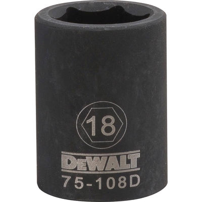 DeWalt 18 mm X 1/2 in. drive Metric 6 Point Impact Socket