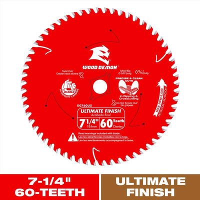 Diablo Wood Demon 7-1/4 in. D X 5/8 in. TiCo Hi-Density Carbide Circular Saw Blade 60 teeth