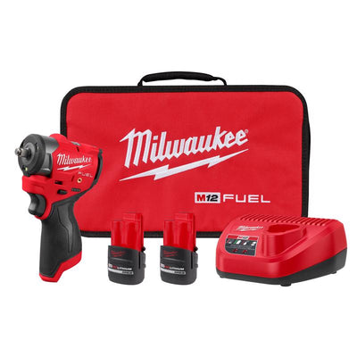 Milwaukee M12 FUEL 3/8 in. Cordless Brushless Subcompact Impact Wrench W/Friction Ring Kit
