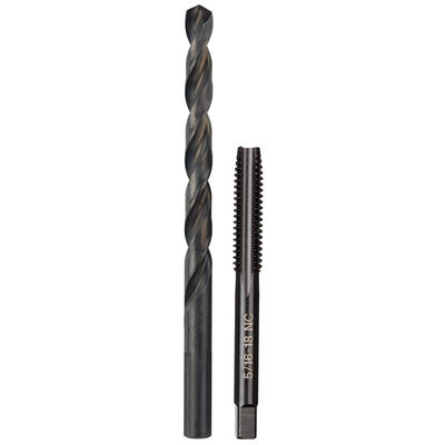 Milwaukee High Carbon Steel SAE 5/16in-18 NC Straight Flute Plug Tap & F Drill Bit Plug Tap and Dril