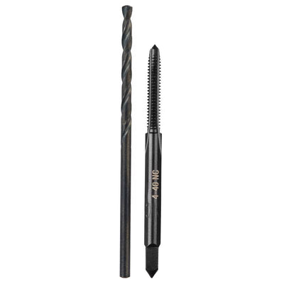 Milwaukee High Carbon Steel SAE SAE 4-40 NC Straight Flute Plug Tap & #43 Drill Bit Plug Tap and Dri