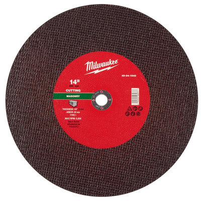 Milwaukee 14 in. D X 1 in. X 1/8 in. thick Masonry Cut-Off Wheel