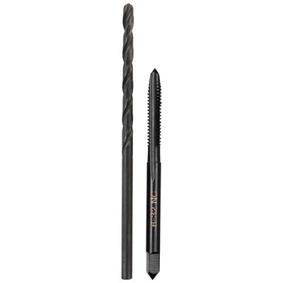 Milwaukee High Carbon Steel SAE SAE 6-32 NC Straight Flute Plug Tap & #36 Drill Bit Plug Tap and Dri