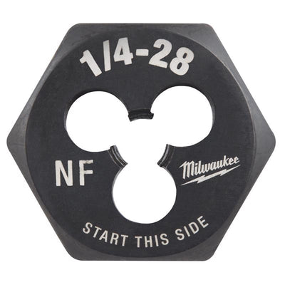 Milwaukee High Carbon Steel SAE Hexagon Die 1/4-28 NF