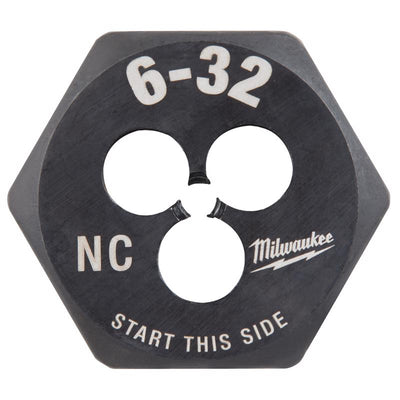 Milwaukee High Carbon Steel SAE Hexagon Die 6-32 NC