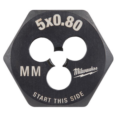 Milwaukee High Carbon Steel Metric Hexagon Die M5-0.8 mm