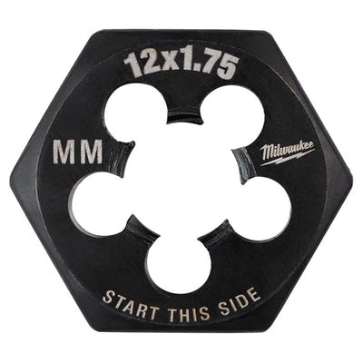 Milwaukee High Carbon Steel Metric Hexagon Die M12-1.75 mm