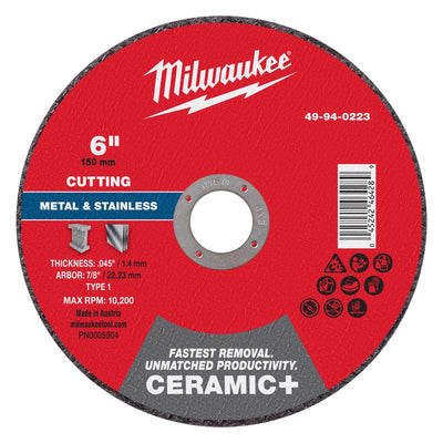 Milwaukee 6 in. D X 7/8 in. X 0.045 in. thick Metal Cut-Off Wheel