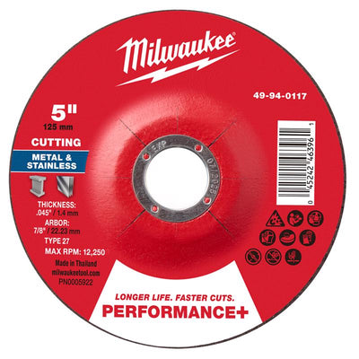 Milwaukee 5 in. D X 7/8 in. X .045 in. thick Metal Cut-Off Disc