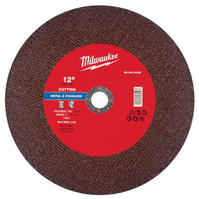 Milwaukee 12 in. D X 1 in. X 7/64 in. thick Metal Cut-Off Wheel