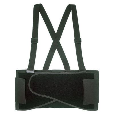 CLC 46 in to 56 in. Elastic Support Belt with Suspenders Back Support Belt Black XL