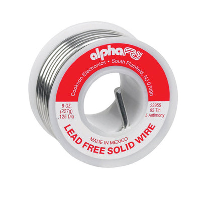 Alpha Fry 8 oz Lead-Free Solid Wire Solder 0.125 in. D Tin/Antimony 95/5